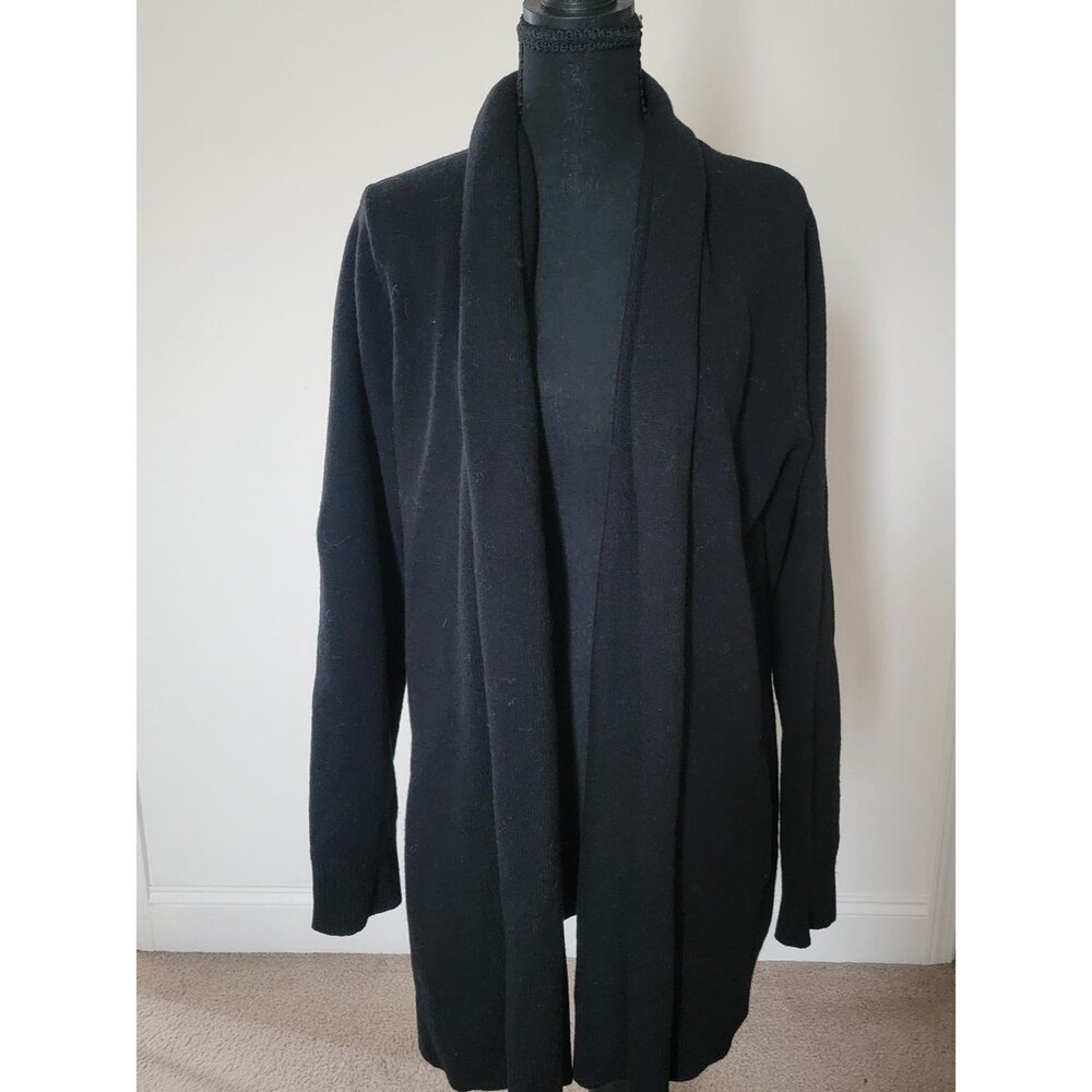 Mark & Graham Classic Long Lambswool Blend Shawl Collar Cardigan Black M